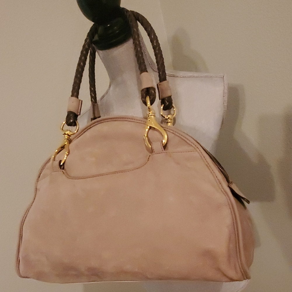 Regina Made in Italy Leather Handbag in Khaki